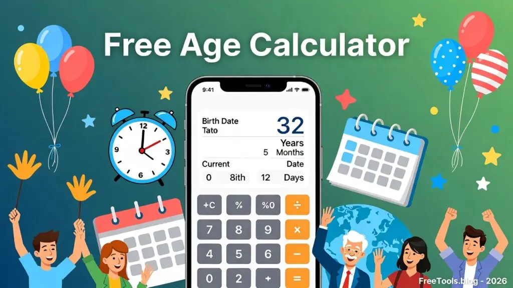 free age calculator. all calculators, freetools.blog
